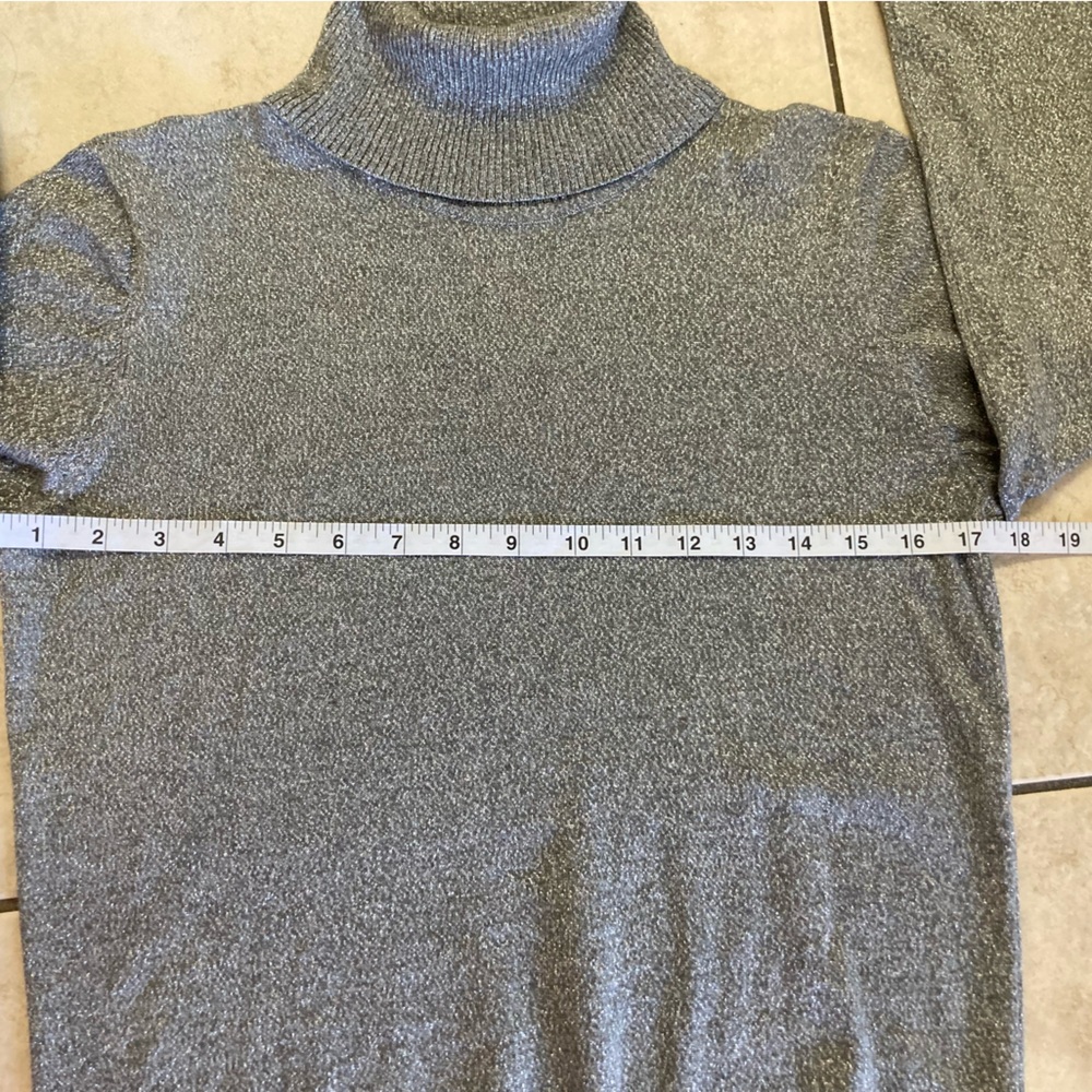 Calvin Klein Metallic Turtleneck Sweater Gray Size M - Picture 7 of 8